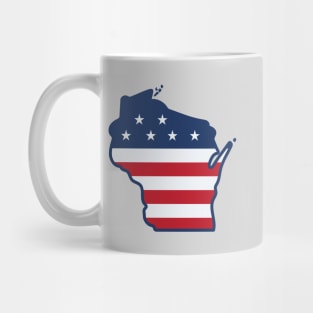 Stars and Stripes Wisconsin Mug